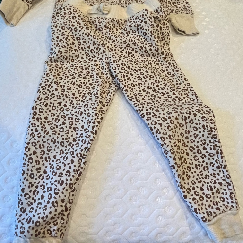 Janie and Jack Cream Leopard Print Joggers